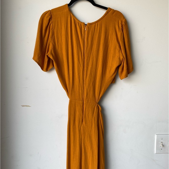 Orange/dark yellow Tall Abercrombie midi cutout dress - Picture 7 of 7